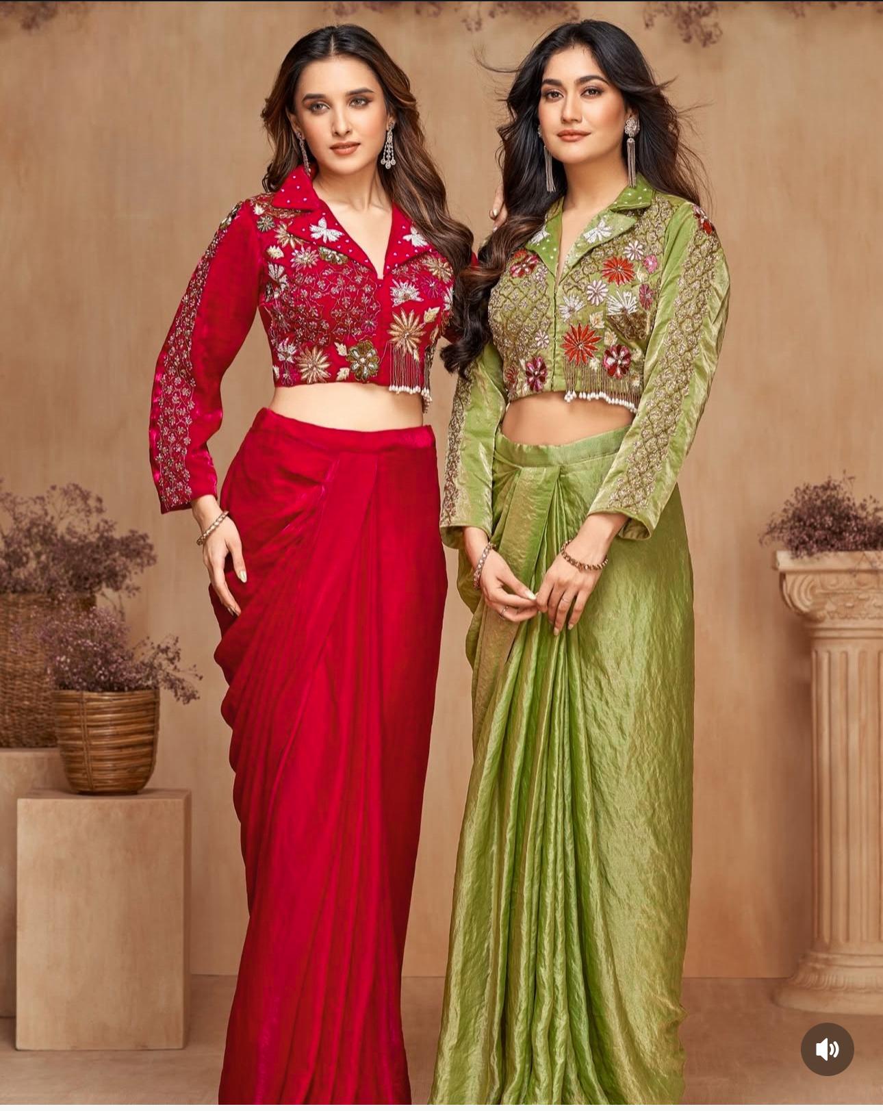 Festive-Ready Western Two-Piece Set with Hand Embroidery ❤