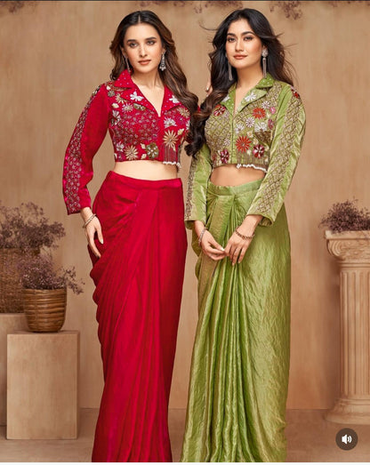 Festive-Ready Western Two-Piece Set with Hand Embroidery ❤