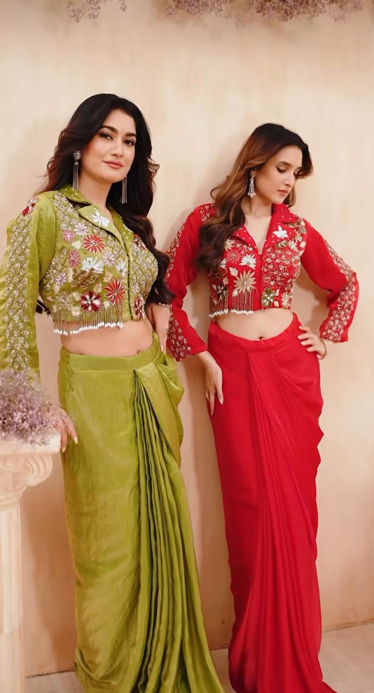 Festive-Ready Western Two-Piece Set with Hand Embroidery ❤