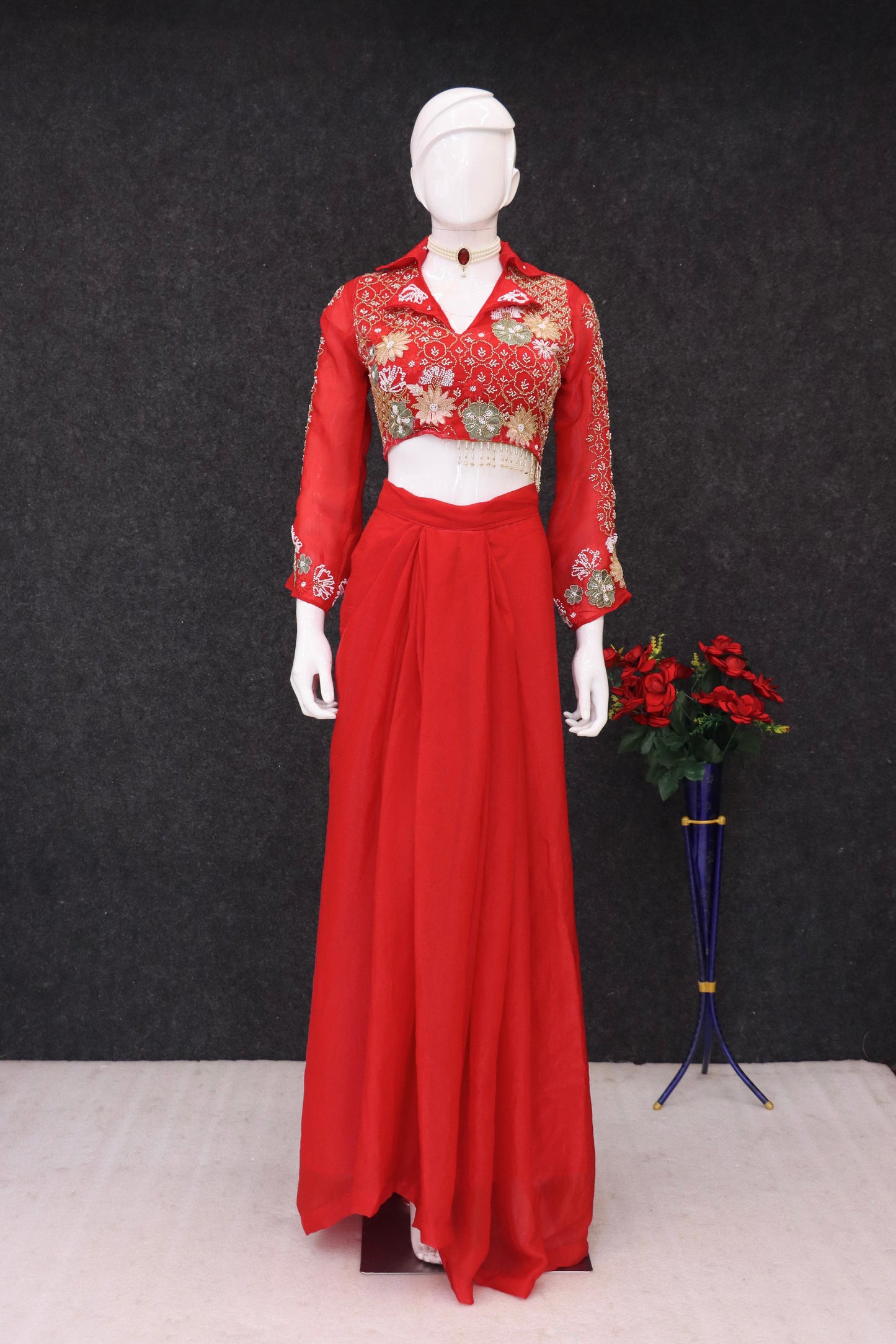 Festive-Ready Western Two-Piece Set with Hand Embroidery ❤