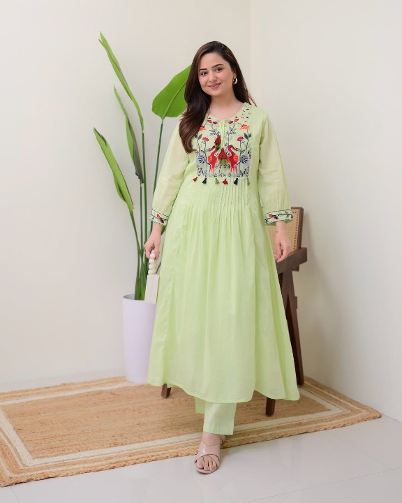 New Cotton Top with Pocket Plazo Pant Set