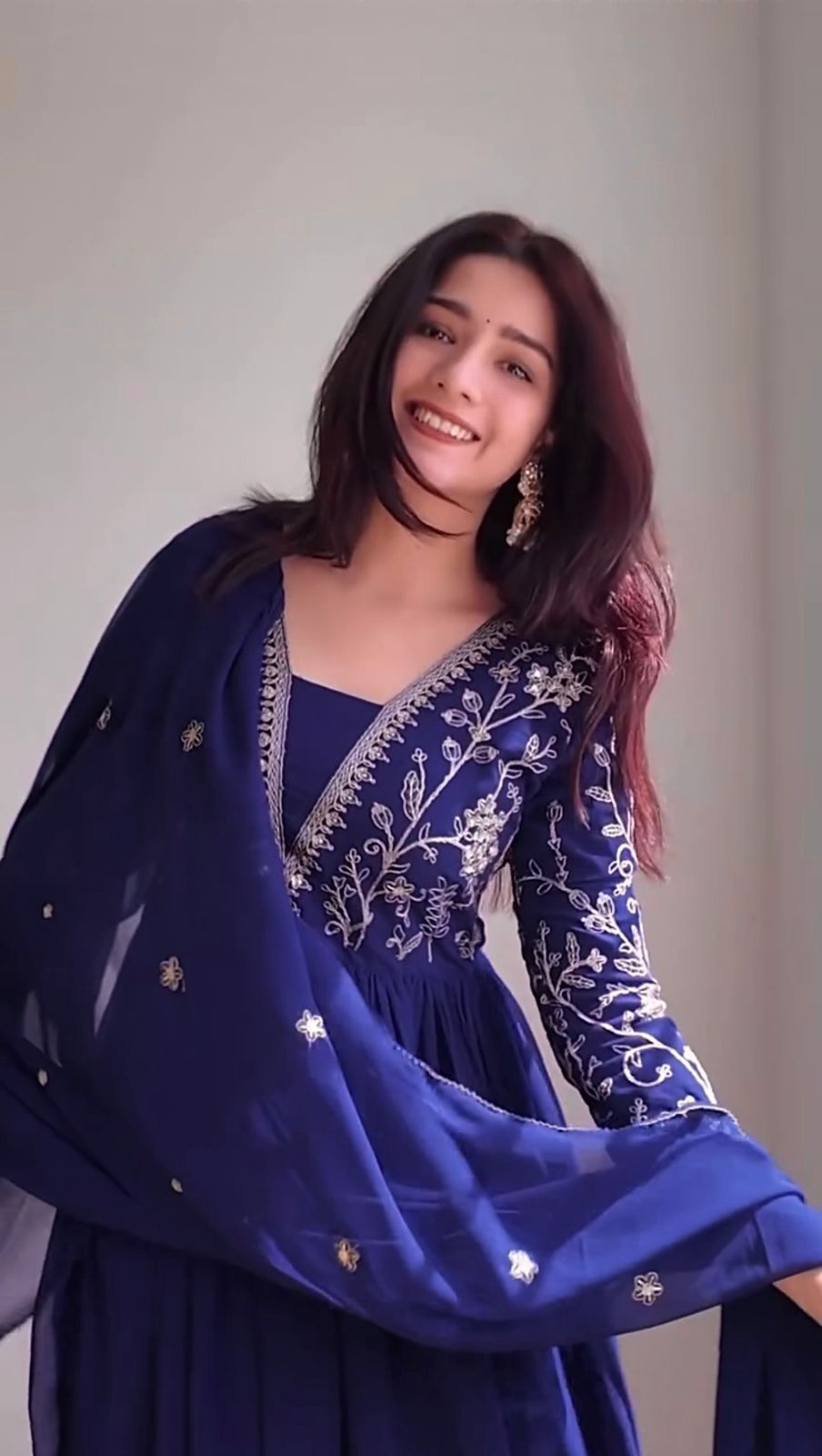 Beautiful Embroidered Gown with Dupatta Set