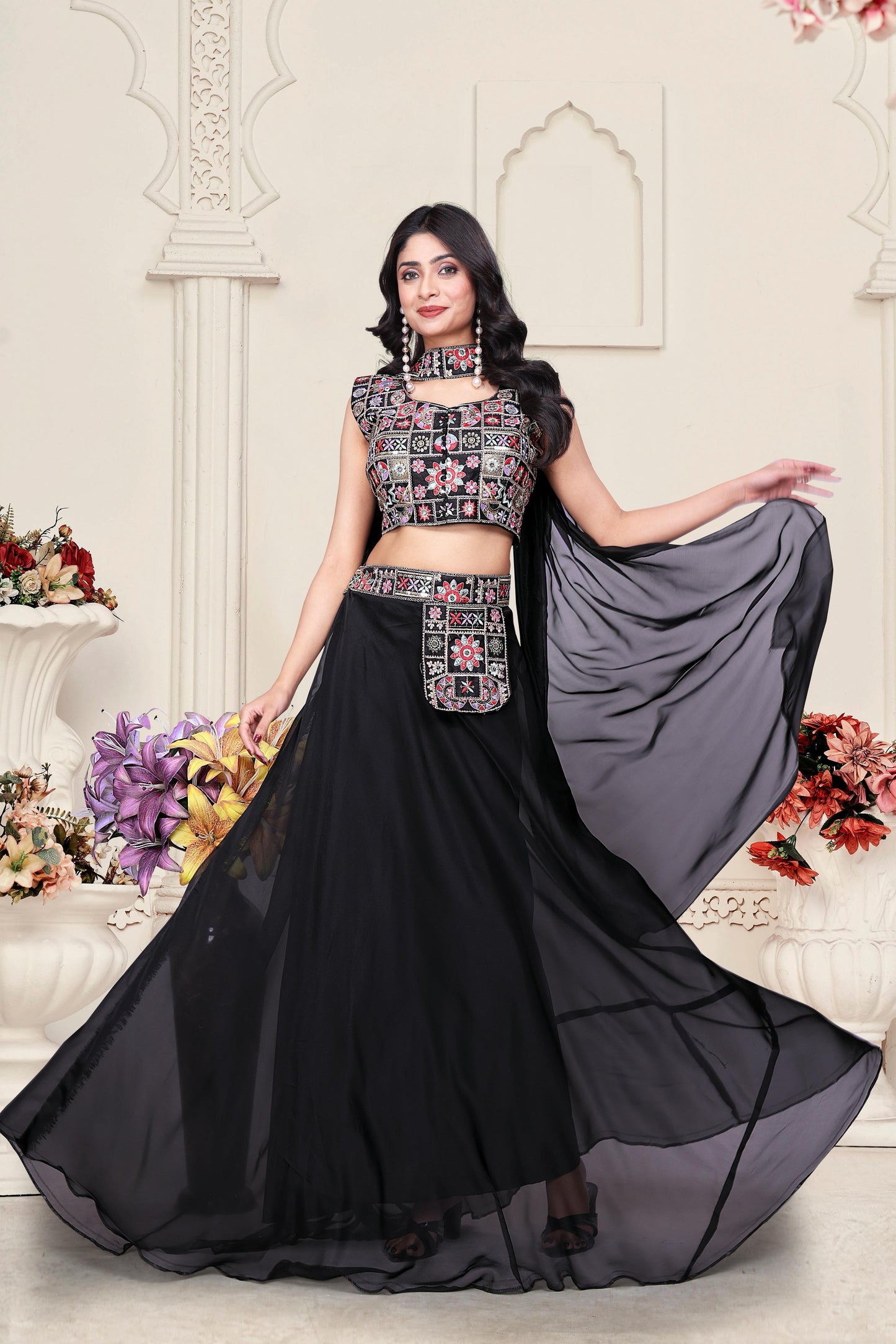 Geogatte Green Palazzo Blouse set
