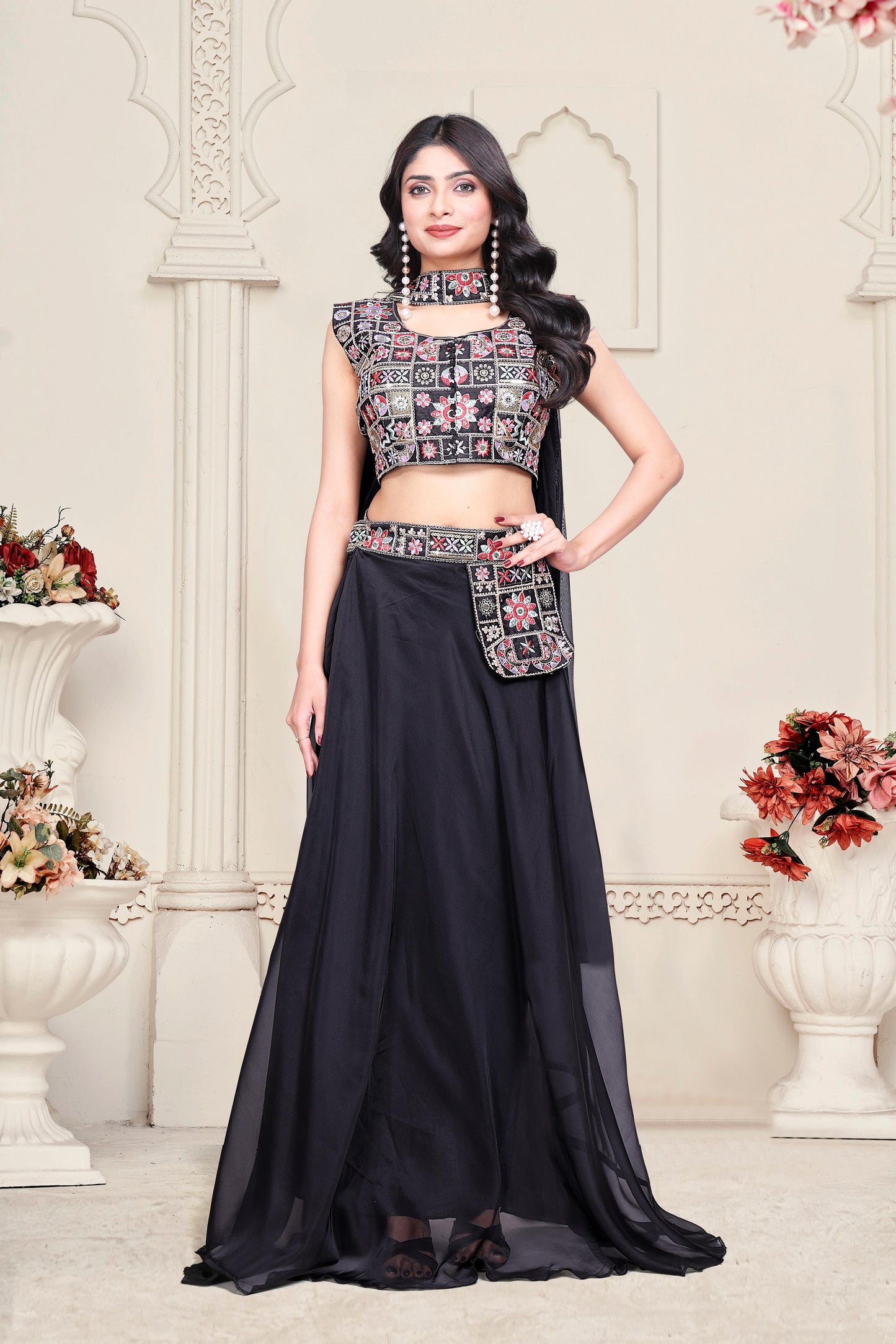 Geogatte Green Palazzo Blouse set