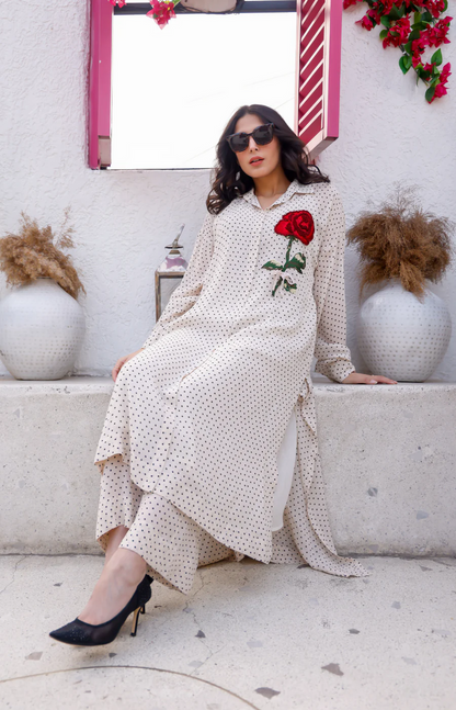 White Schiffli Embroidered Suit by Label By Jiya