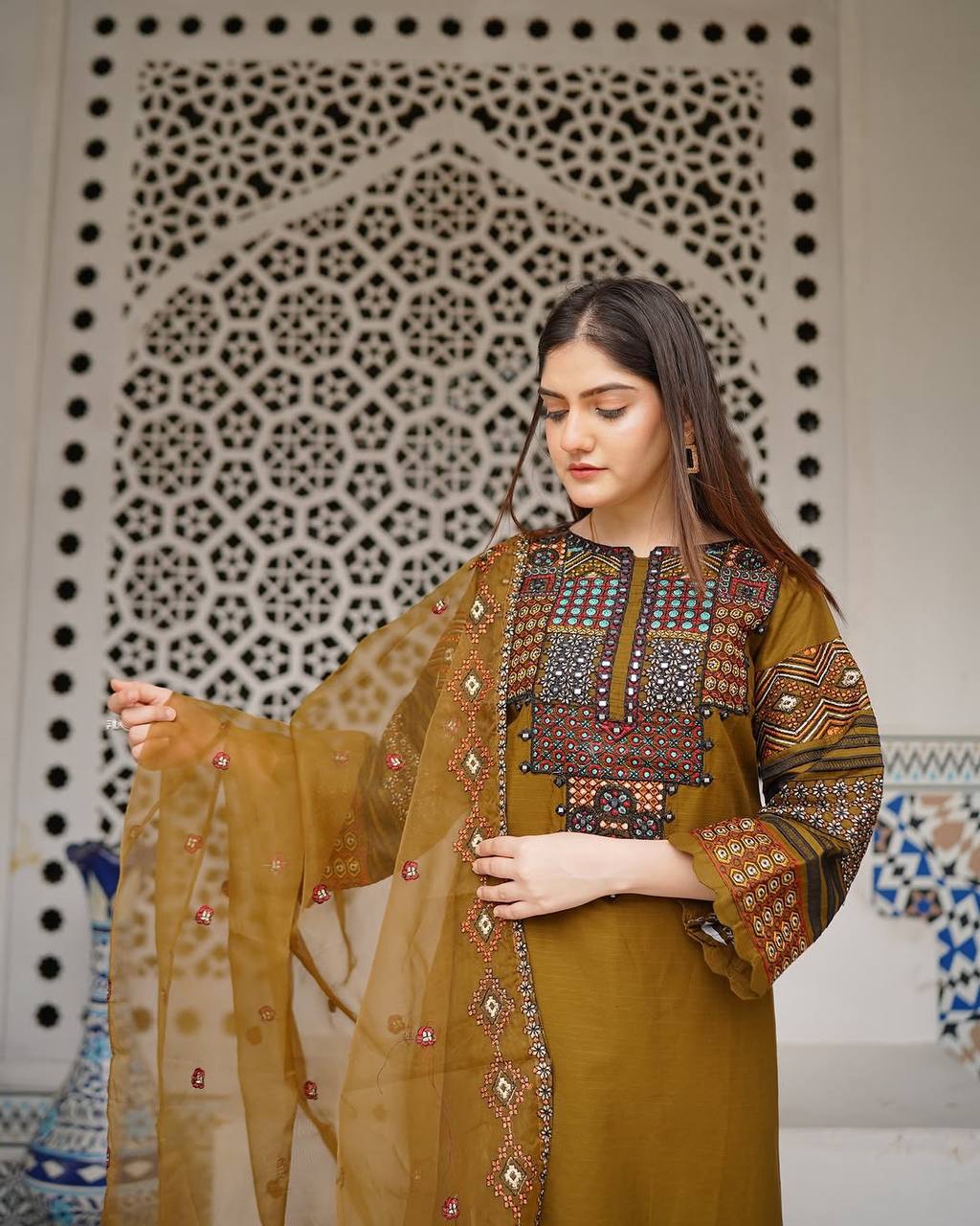 TRENDING ROMAN SILK FABRIC TOP PANT WITH DUPATTA