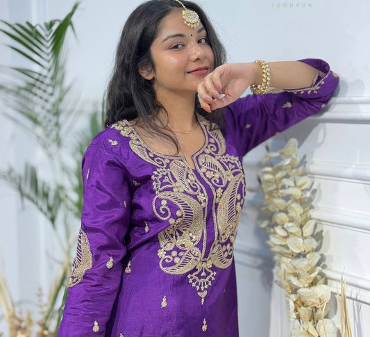 Beautiful Chinon Embroidered Lehenga Set