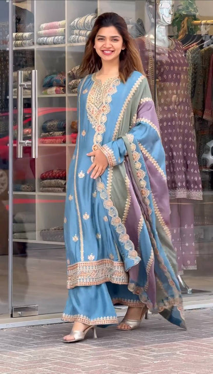 Designer Party Wear Heavy Faux Georgette Set