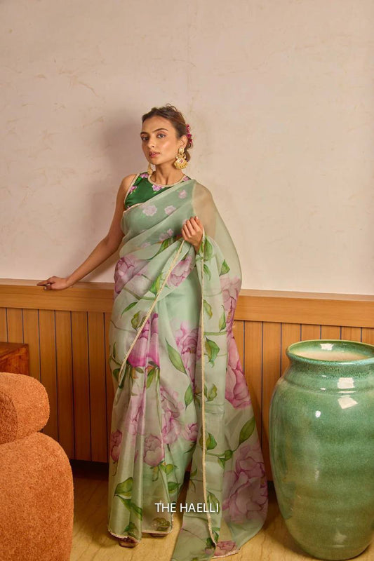 New Handwork Soft Organza Saree
