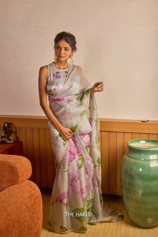 New Handwork Soft Organza Saree