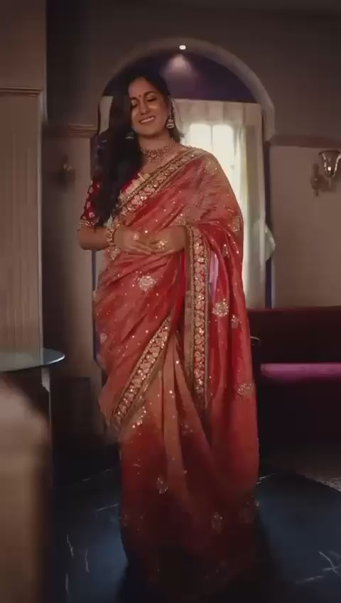 Exquisite Banarasi Crush Saree with Zari Embroidery