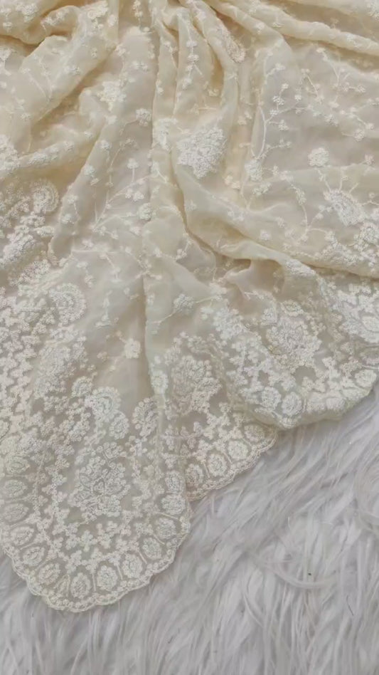 Elegant Embroidered Georgette Saree Collection