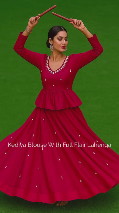 ✨Trending Kediya Lehenga Set – Real Kodi & Mirror Work❤