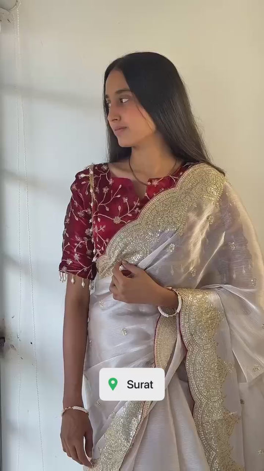 The Designer Collection: Heavy Jimmy Choo Silk Saree